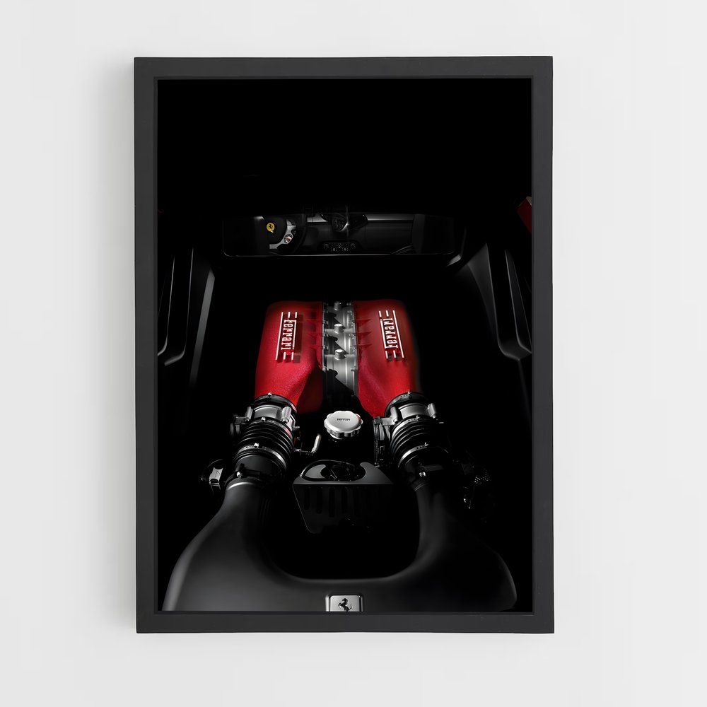 Poster Moteur Rouge – affiche Ferrari (vue 2)